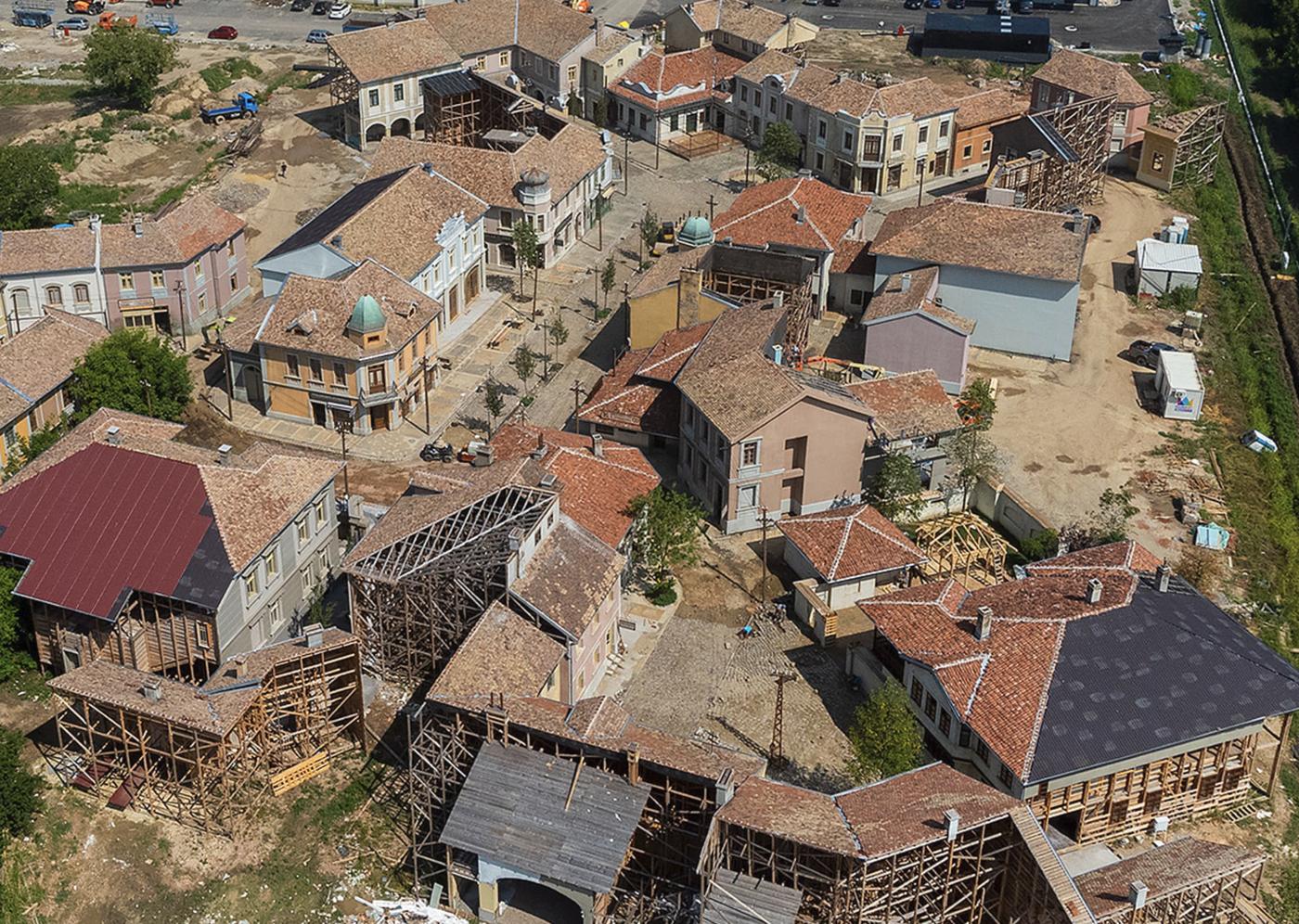 DTS Studios backlot — purpose-built period street sets and production design workshops